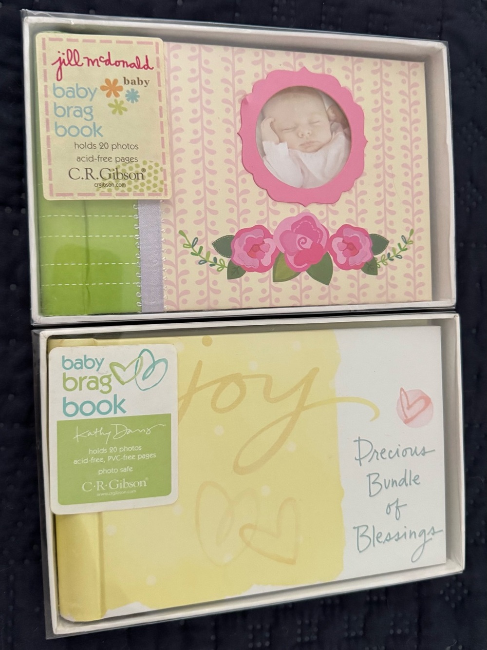2-New C.R. Gibson Baby Brag Book holds 20 Photos Album Brag Book
